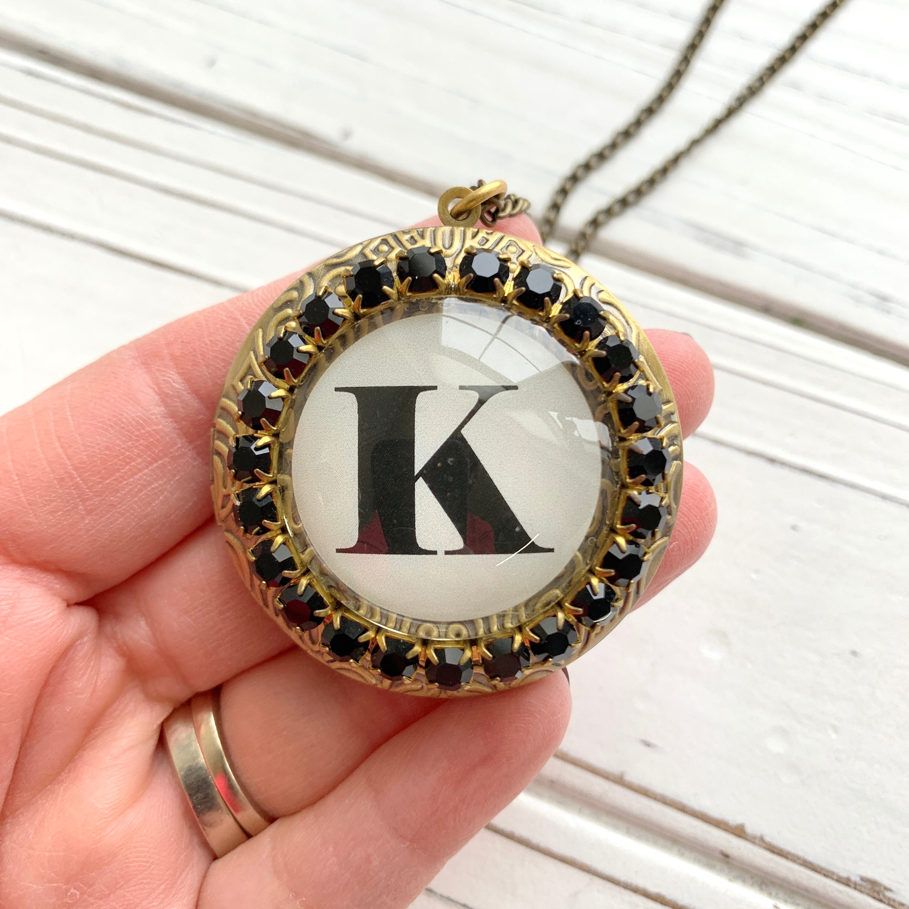 Lenora Dame Personalized Locket Necklace - Choice of Letter