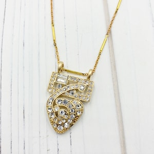 Lenora Dame Deco Crystal Pendant Necklace