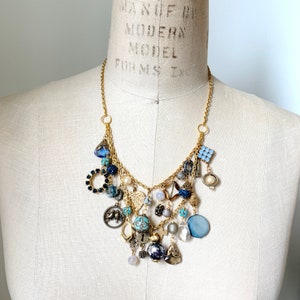 Lenora Dame Double Dainty Blue Charm Necklace - Etsy