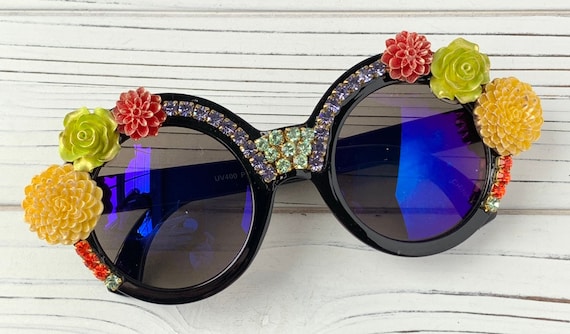 Floral Embellished Round Sunglasses Floral Embellished Ornate Sunglasses | Free People main image 2