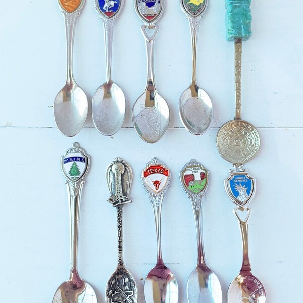 Lenora Dame Raw Materials 10pcs Vintage Collector Souvenir Spoons for Jewelry Making - Set #6