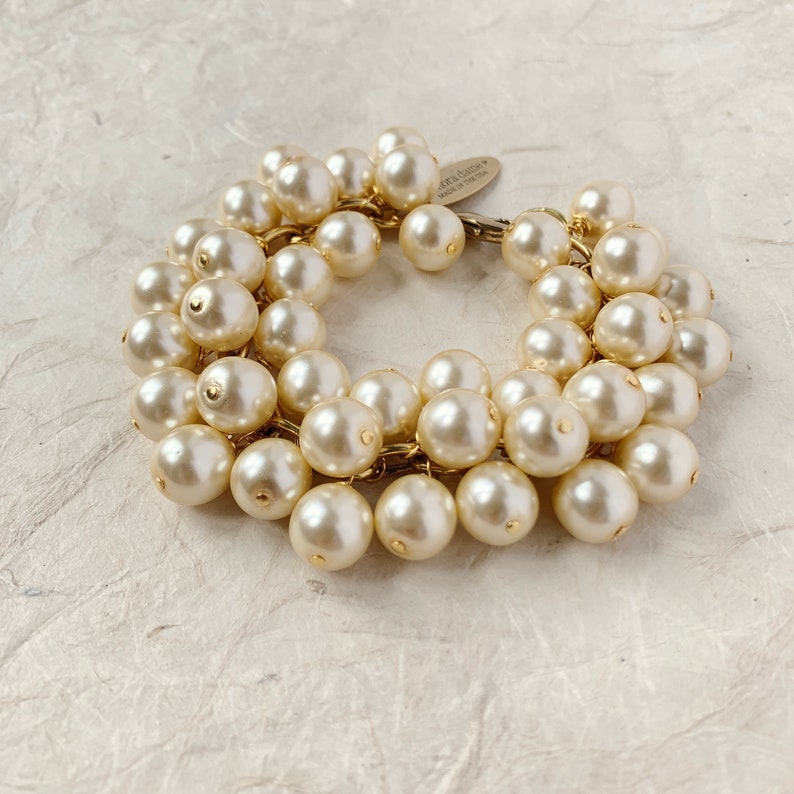 Lenora Dame Iconic Pearl Cluster Bracelet. pearl bridal bracelet. wedding bracelet jewelry accessories. Lenora Dame Iconic Pearl Cluster Bracelet. pearl bridal bracelet. wedding bracelet jewelry accessories.