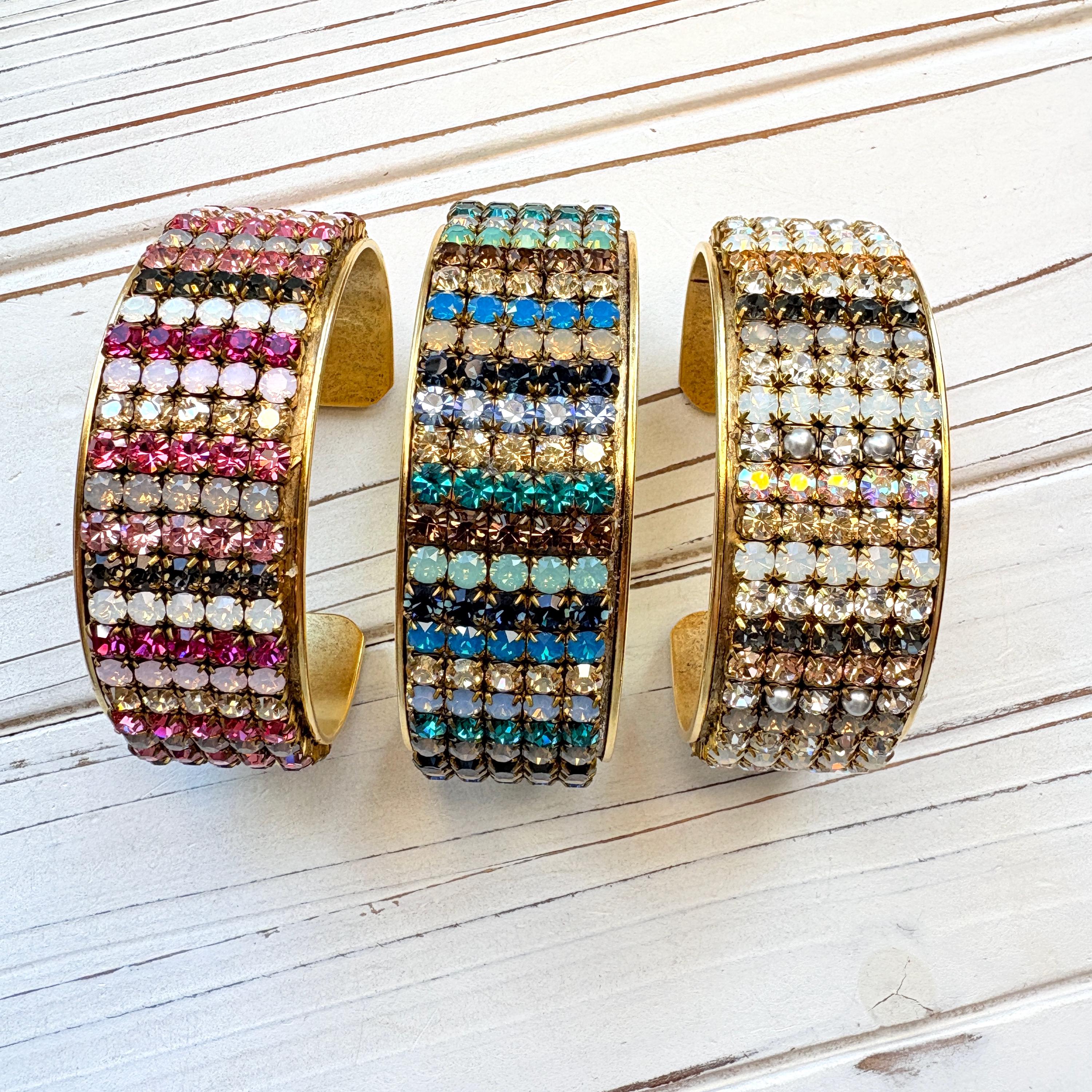 Lenora Dame Rhinestone Cuff Bracelet - Choice of 3 Colors - Etsy