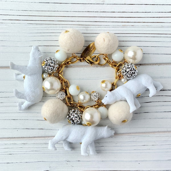 Lenora Dame Polar Bear Charm Bracelet