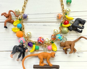 Lenora Dame Go Bananas Monkey Necklace