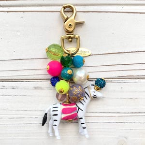 Lenora Dame Colorful Zebra Bag Charm