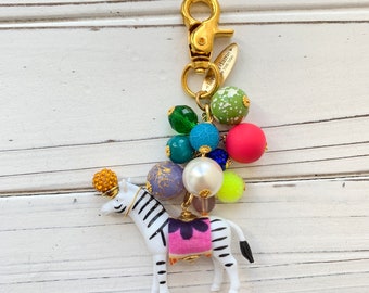 Lenora Dame Circus Zebra Bag Charm