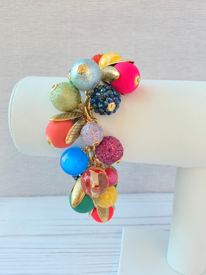 Lenora Dame Colorful Bead Cap Bauble Charm Bracelet image 4