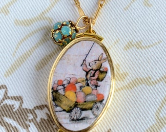 Lenora Dame Osterhase Locket Halskette