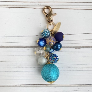 Lenora Dame Blue Beaded Purse Charm