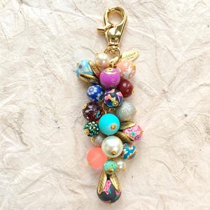 Lenora Dame Bright Floral Purse Charm - New Design