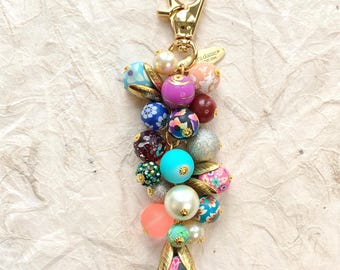 Lenora Dame Bright Floral Purse Charm - New Design