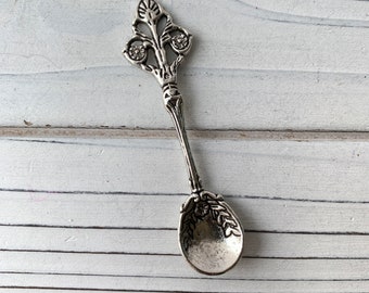 Colgantes de cuchara de metal plateado vintage – Para hacer joyas (10 unidades, 60 mm)