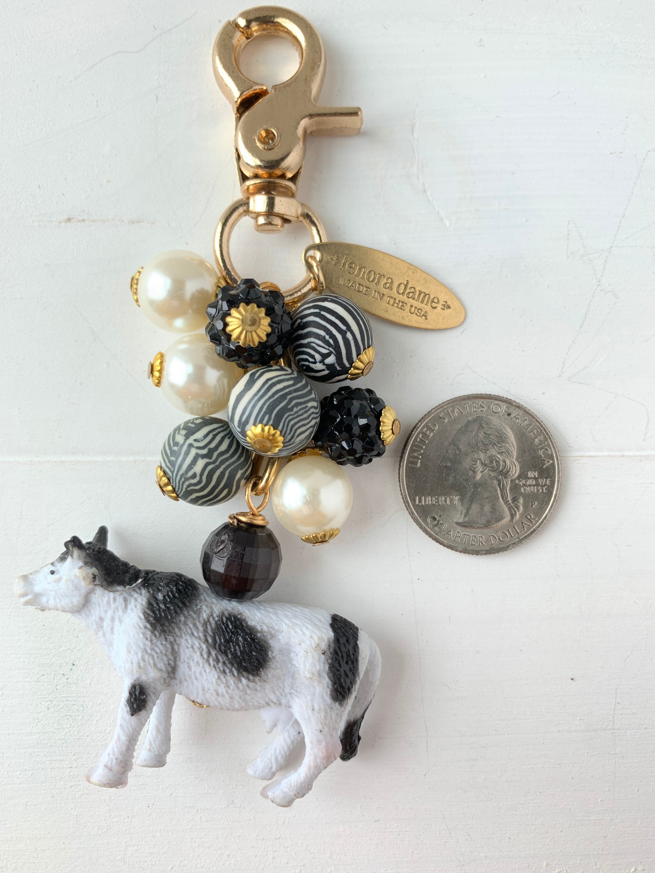 Lenora Dame Cow Bag Charm - Etsy