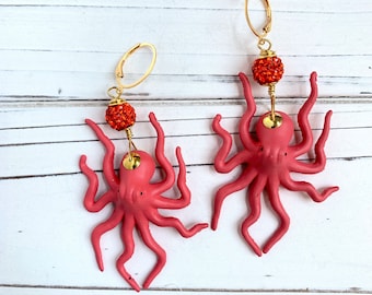 LAST FEW Lenora Dame Octopus Earrings