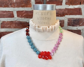 Lenora Dame Blood Orange Drops Beaded Necklace