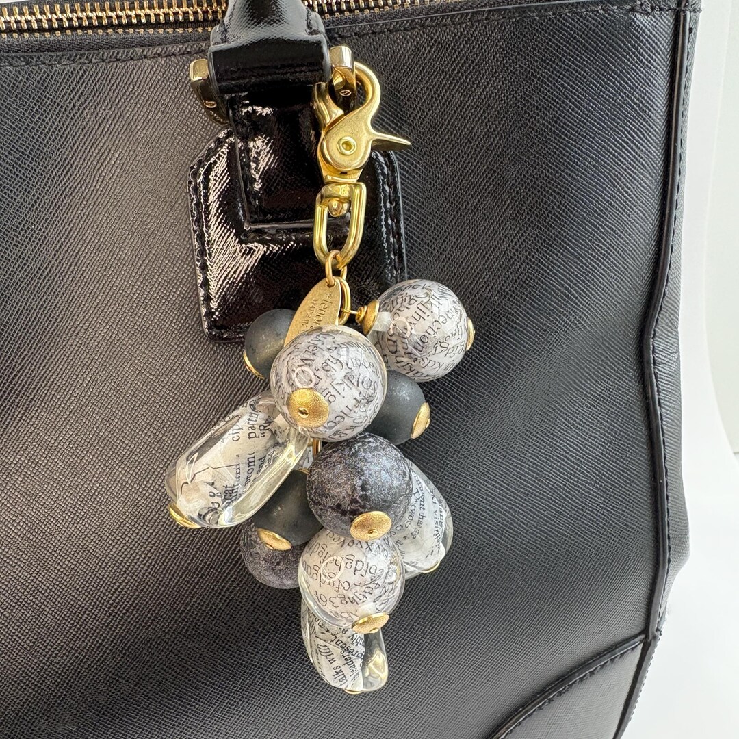 NEW Lenora Dame Newspaper Bead Bag Charm - Etsy