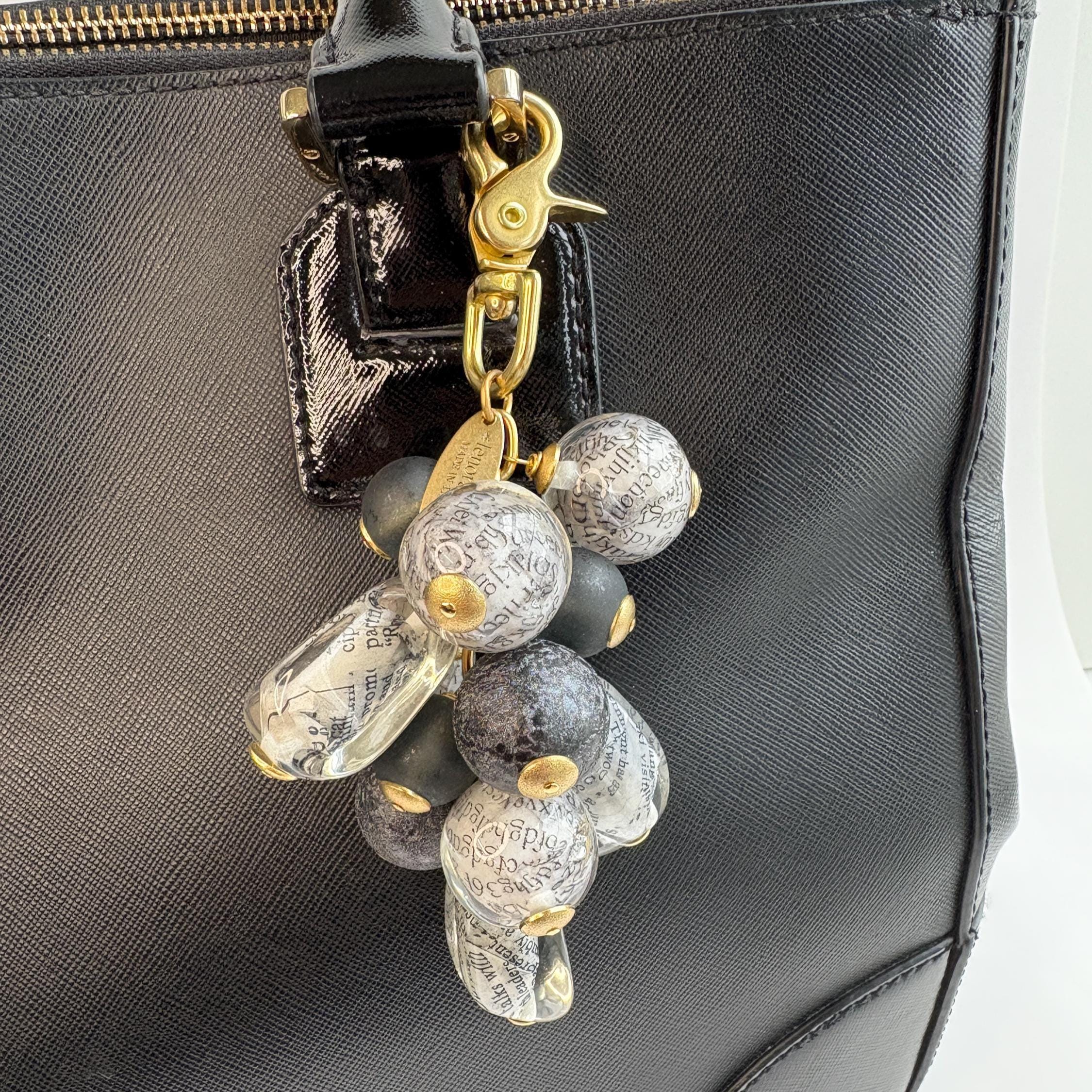 NEW Lenora Dame Newspaper Bead Bag Charm - Etsy