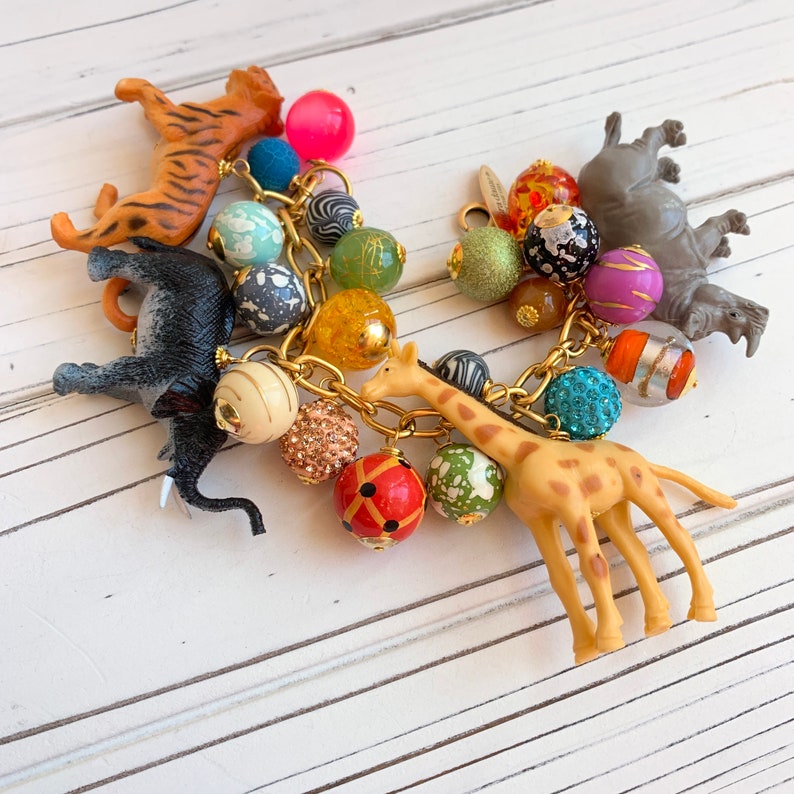 Lenora Dame Safari Animal Charm Bracelet Etsy