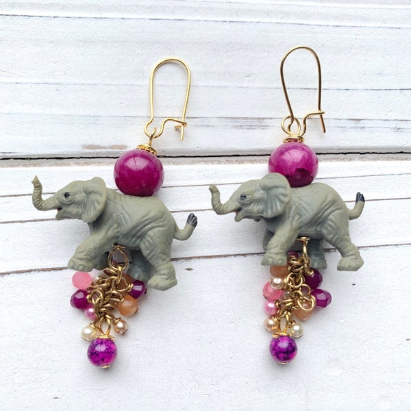 Lenora Dame Miniature Elephant Earrings