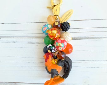 Lenora Dame Rooster Purse Charm