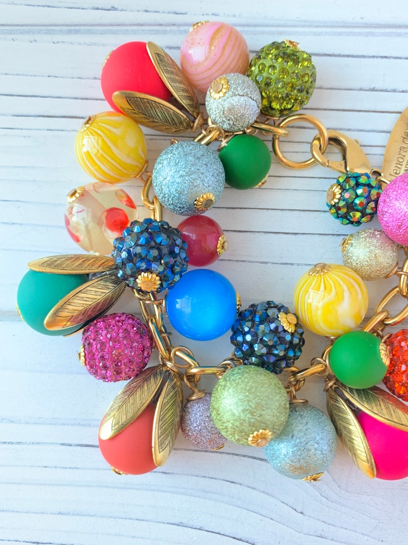 Lenora Dame Colorful Bead Cap Bauble Charm Bracelet image 2