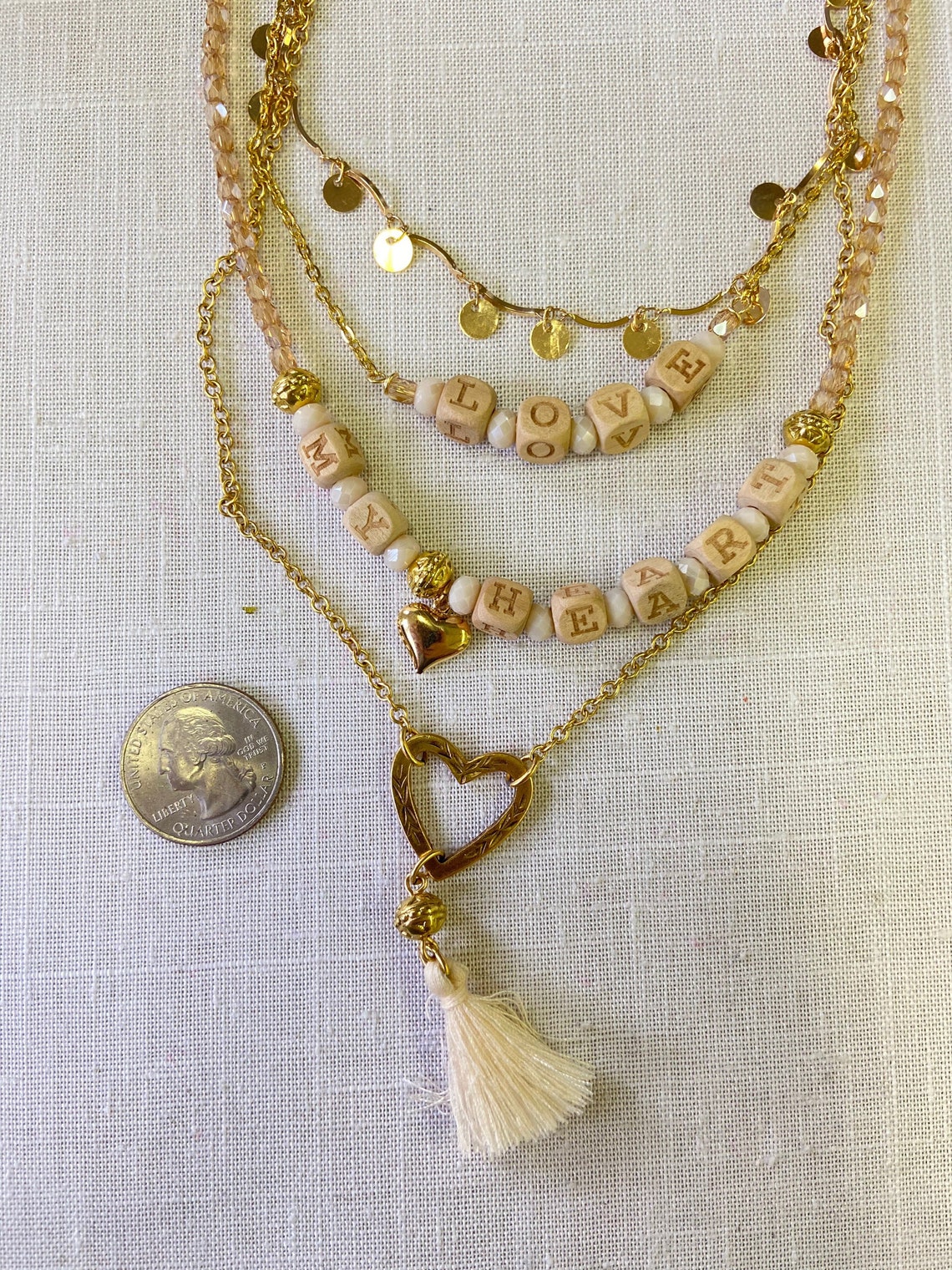 Lenora Dame 4piece My Heart Necklace Set Etsy UK