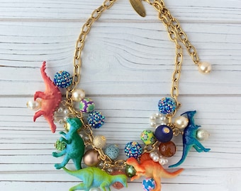 Lenora Dame Blue Moon Dinosaur Necklace