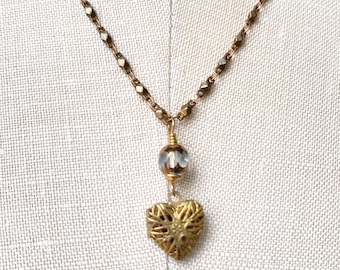 Lenora Dame Tiny Filigree Heart Locket