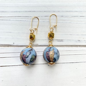 Lenora Dame Wanderlust Vintage Map Earrings