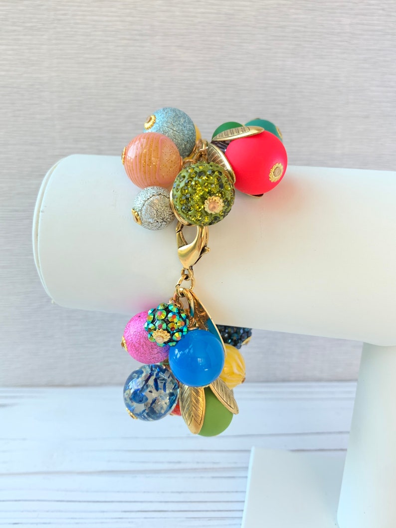 Lenora Dame Colorful Bead Cap Bauble Charm Bracelet image 3