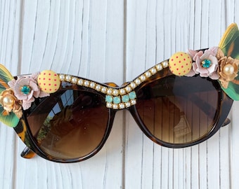 Lenora Dame Beatrice Embellished Designer Sunglasses