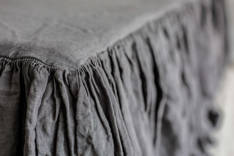 Linen Dust Ruffle Bed Skirt European Flax Natural linen Twin Etsy
