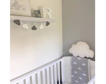 Wooden cloud bunting nursery decor