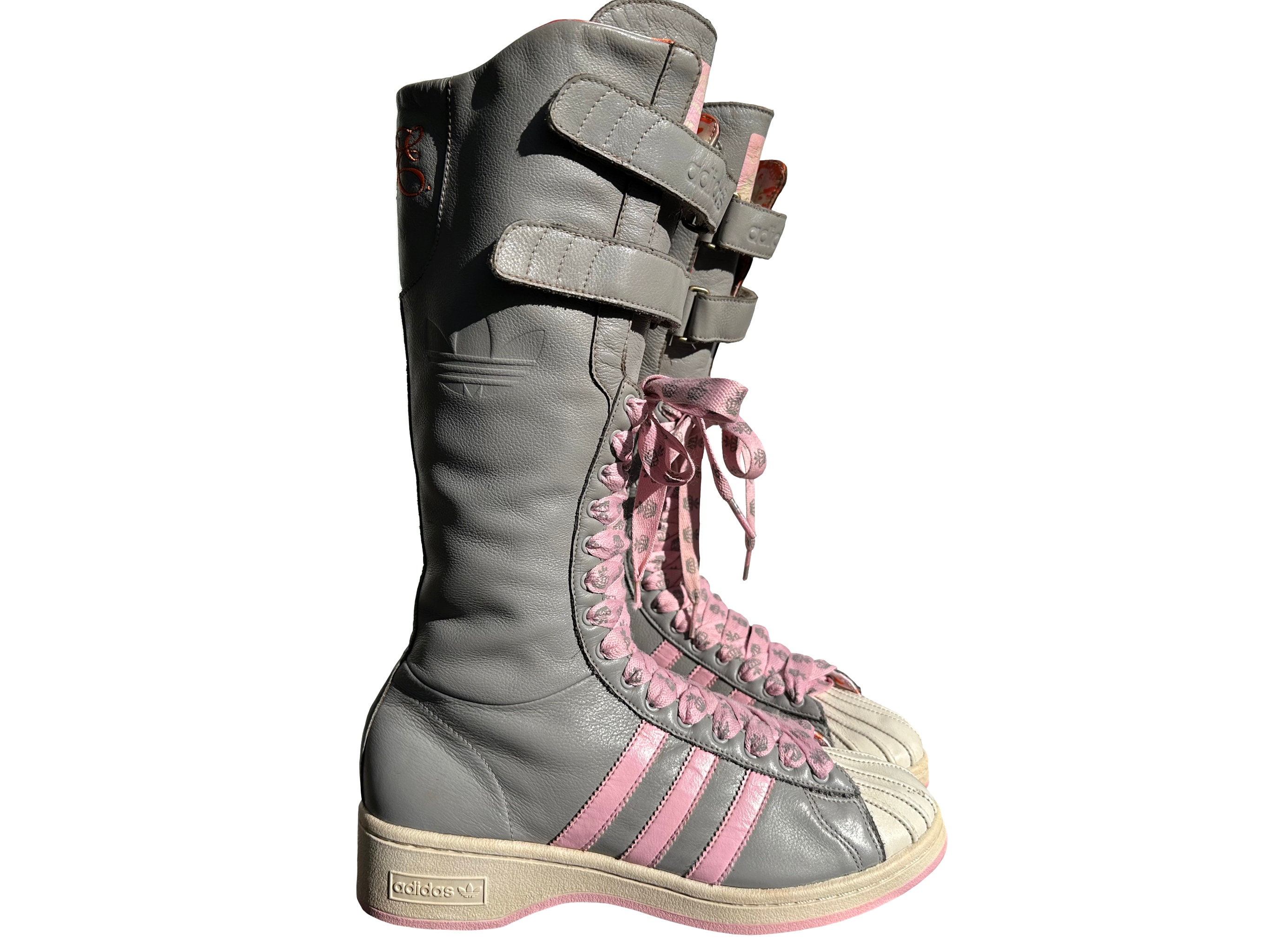 Y2K Missy Elliot X Adidas Superstar Knee High Lace up Boots / UK 7