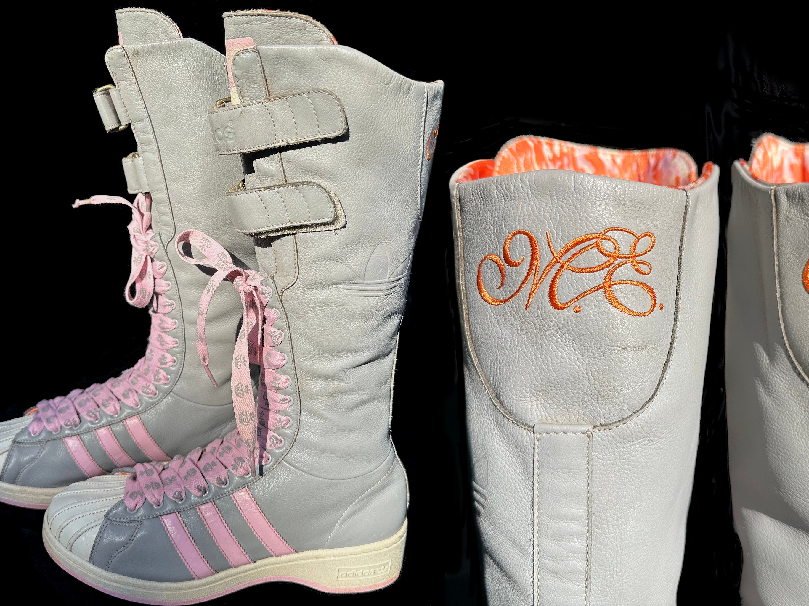 Y2K Missy Elliot X Adidas Superstar Knee High Lace up Boots / UK 7