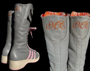 Y2K Missy Elliot X Adidas Superstar Knee High Lace up Boots / UK 7