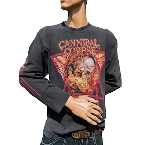 2002 Cannibal Corpse American Death Metal Band T-shirt XL Long Sleeve Brutal Hoodie Vtg T shirt Rare Unisex Death Vintage Black Horror Skull