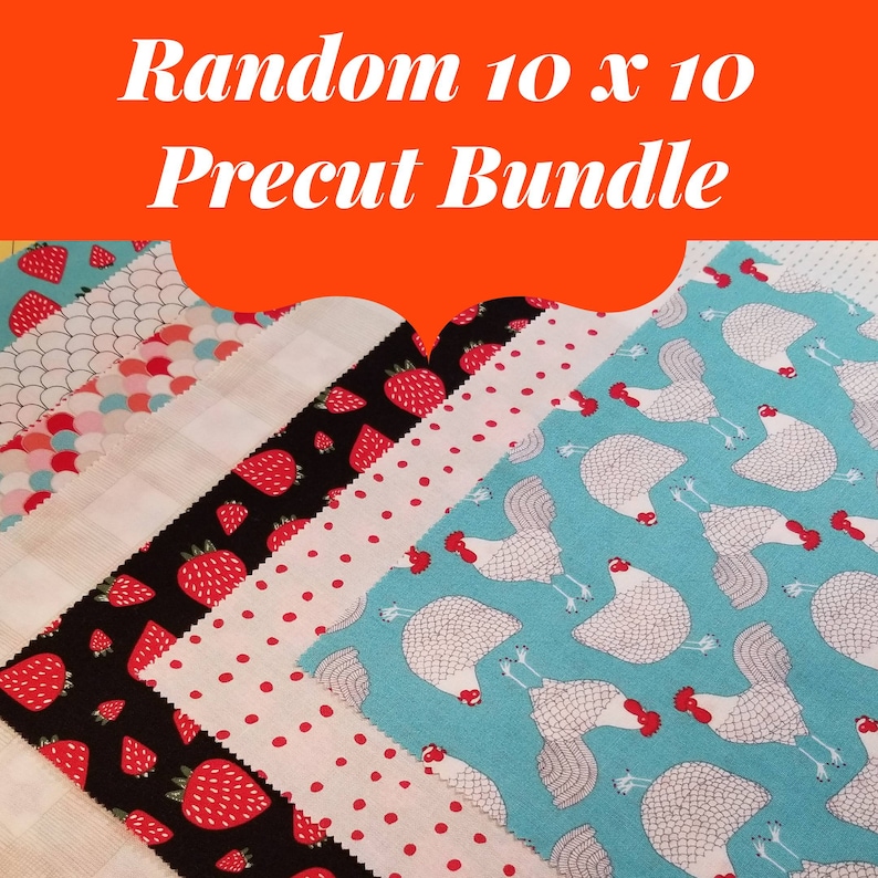 Precut 10 X 10 Fabrics Assorted, 10 Pieces Each Bundle Etsy