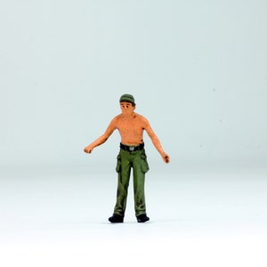 Bemalte Figur USAAF Bodencrew WWII (Set 3) 1:48 (Erbaut und bemalt mit Profi-Künsten)