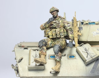 Painted US Special Force Rider Figure: 1/35 Scale Resin Model