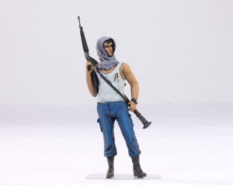 Handmade Painted Middle East RPG Fighter Figure: 1/35 Scale Resin Model