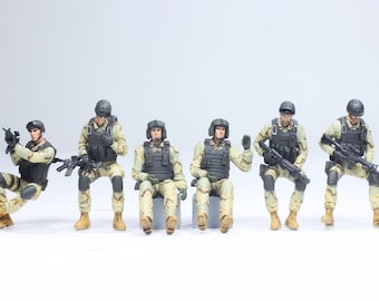 PreOrder 1:35 ProPainted 6 Figures US Detal Force Helicopters Riders & Pilots (Blackhawk, Little Bird)