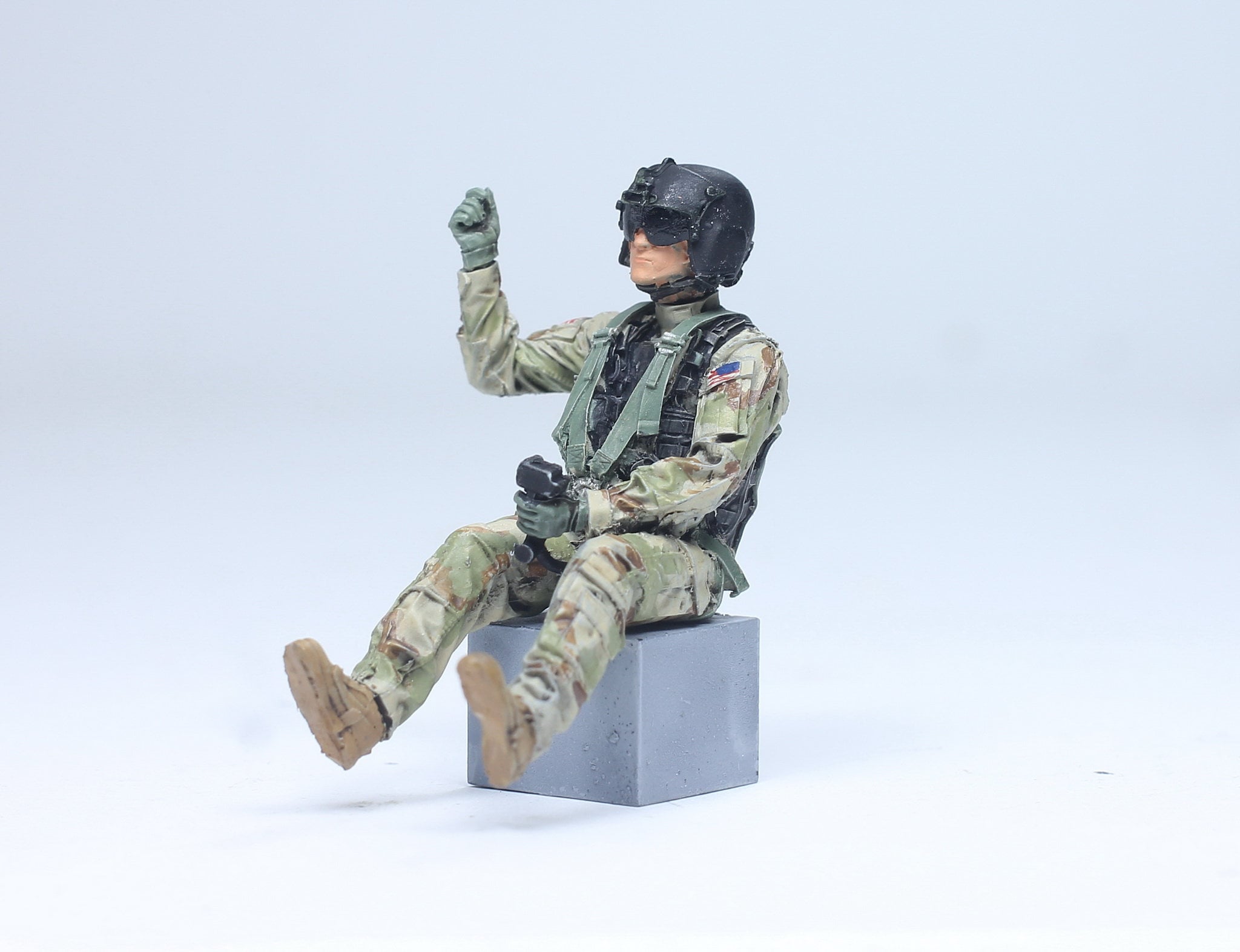 手作り塗装済みアメリカ軍ヘリコプターパイロットフィギュア（1:35
