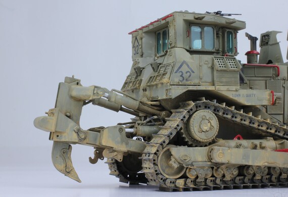 ハンドメイドD9R装甲ブルドーザーモデル：1/35スケール、モダンウォー