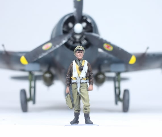 塗装済みフィギュア USAAF パイロット WWII 1:48 (プロの技術で