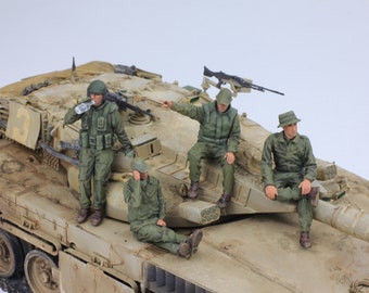 Handmade Painted IDF Tank Crew Figures: 1/35 Scale Resin Model