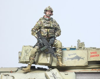 Painted US Special Force Rider Figure: 1/35 Scale Resin Model