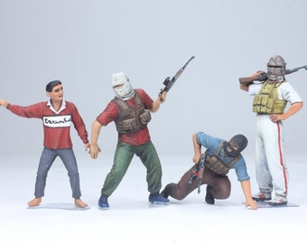 Painted Iraqi Warriors Figures: 1/35 Scale Model Set