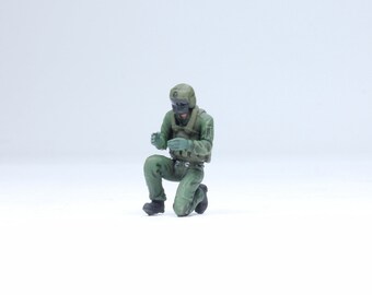 手作り塗装済みアメリカ軍ヘリコプターパイロット＆クルーフィギュア 1